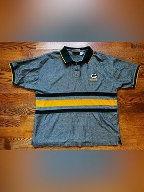 Green Bay Packers Logo 7 Polo Men’s 2XL Gray Green Gold NFL